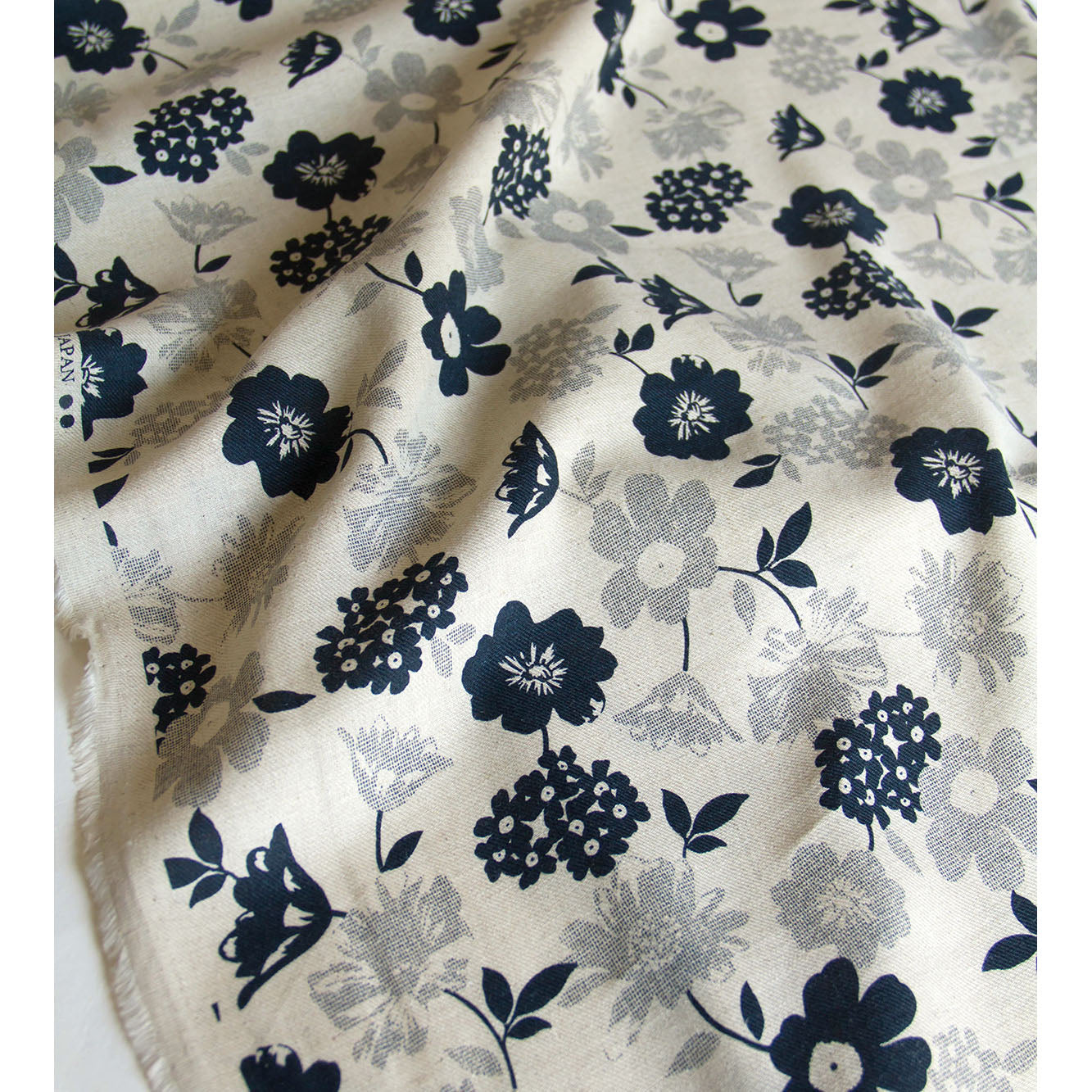 Soft Lightweight Cotton Linen Blend Fabric Vintage Style Floral by the Yard