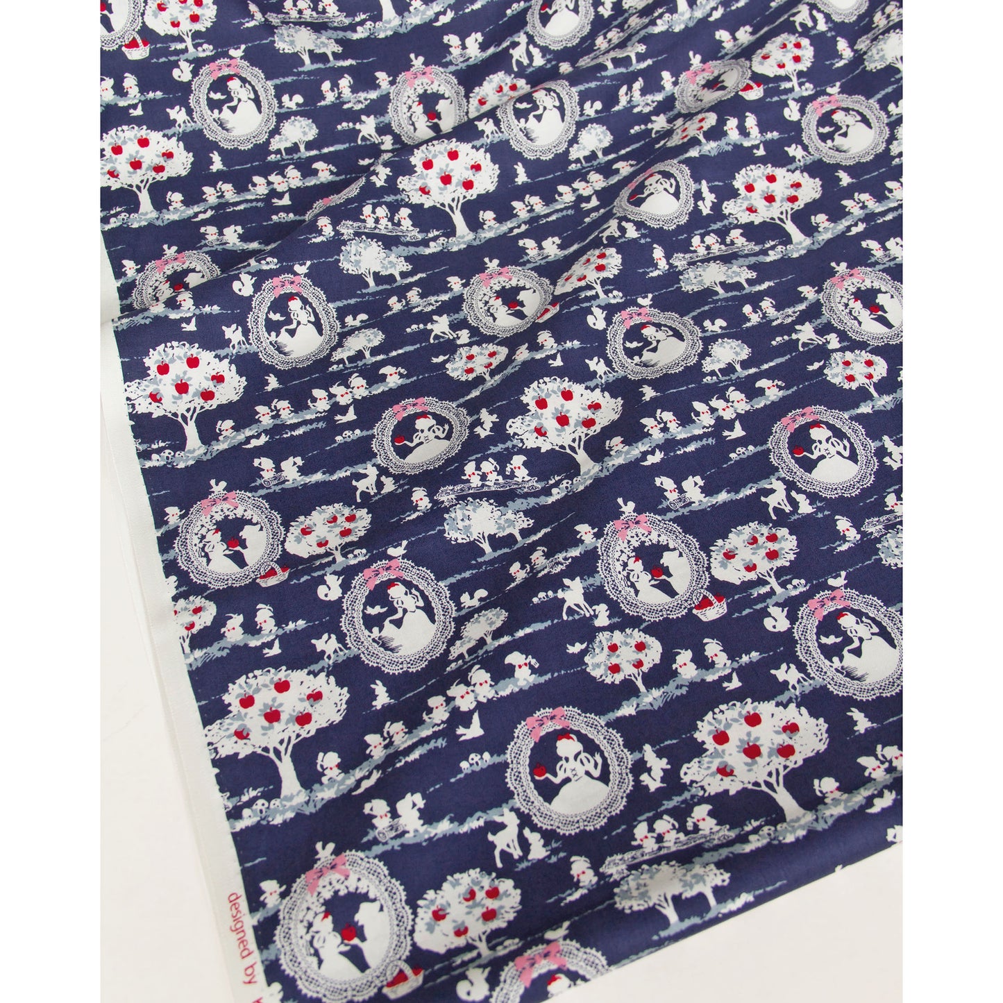 Fairy Tale Snow White Cotton Fabric Navy by the Yard