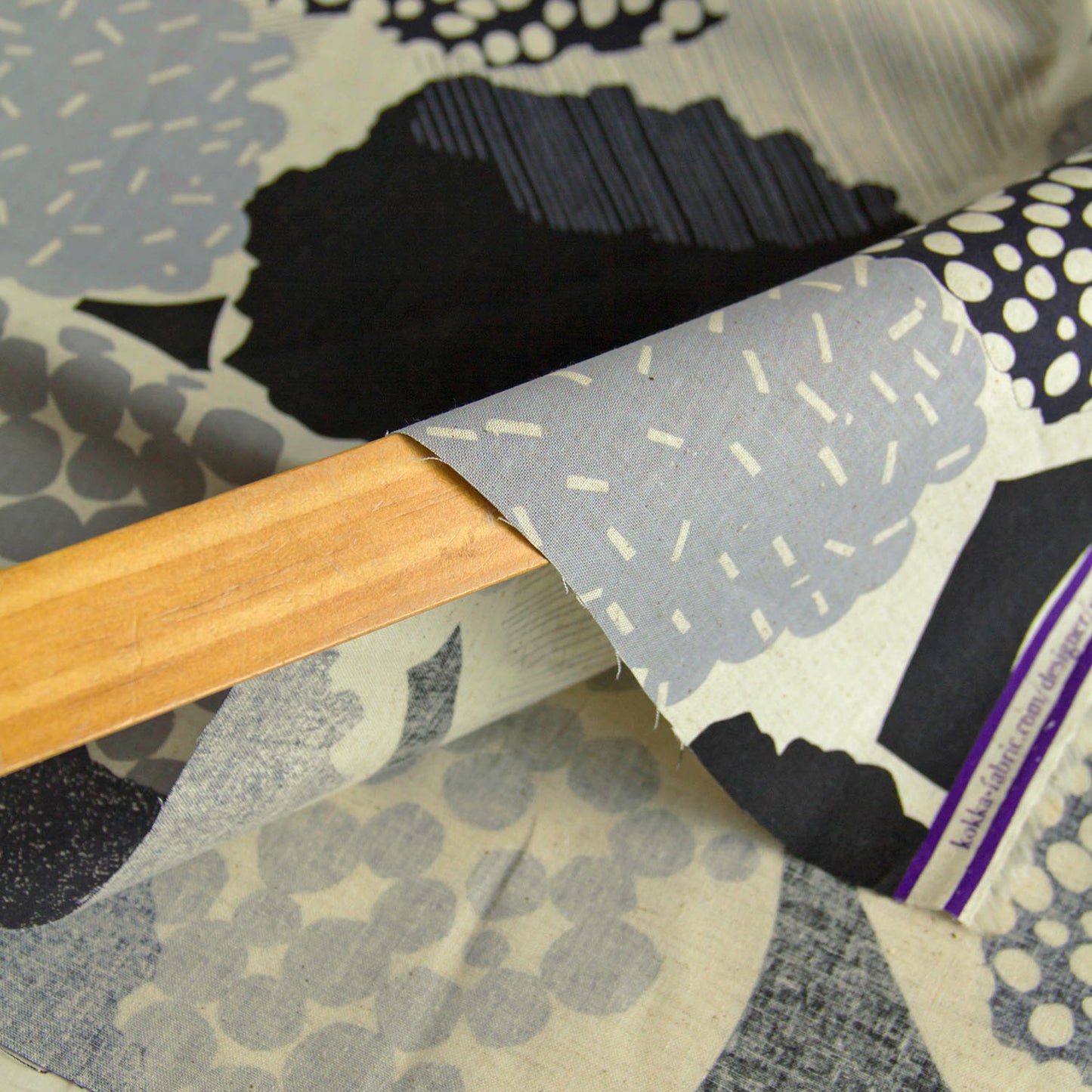 Lightweight Cotton Linen Fabric Echino By Etsuko furuya Bright Black by the Yard