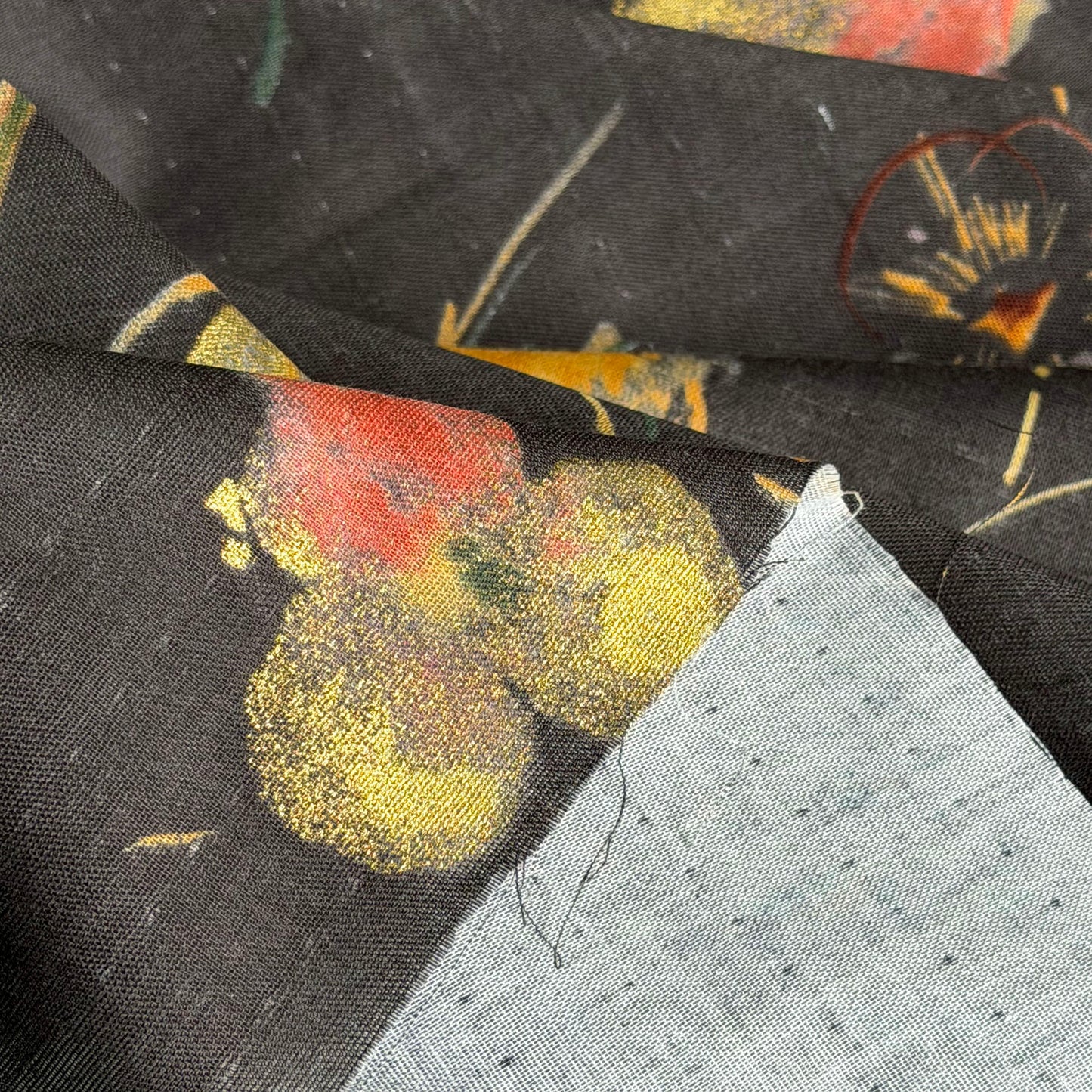 Nani Iro Double Gauze Cotton Fabric Haha Carbon by the Yard