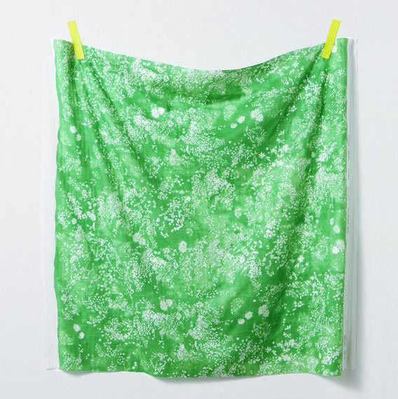 Nani Iro Double Gauze Cotton Fabric Lei nani Corolla Green by the Yard