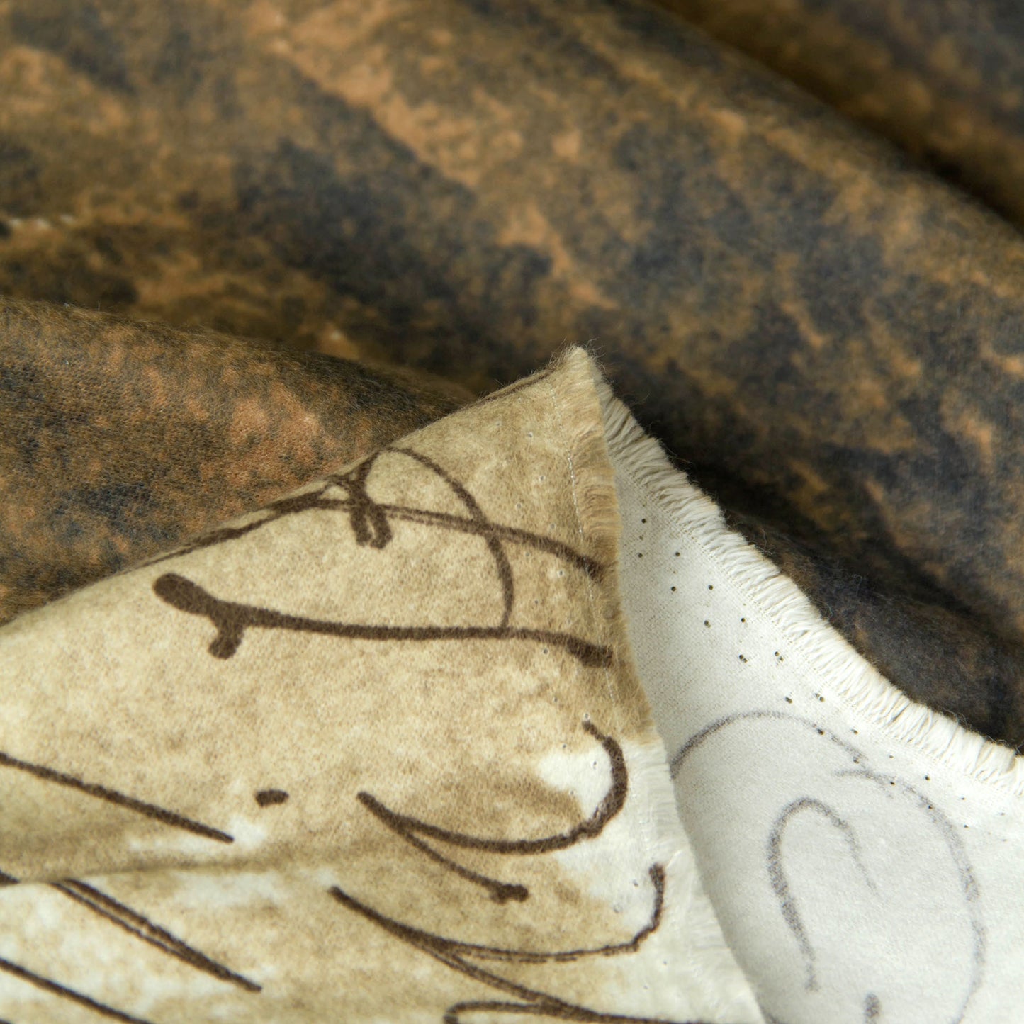 Nani IRO Brushed Cotton Flannel Ripple Dark Brown by the Yard