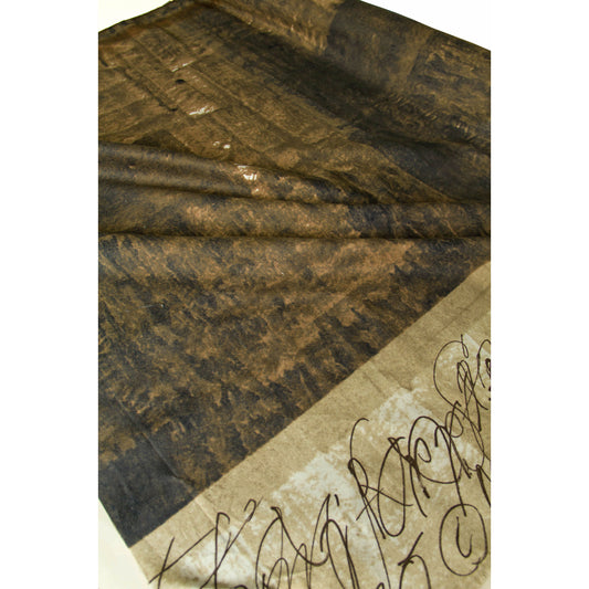 Nani IRO Brushed Cotton Flannel Ripple Dark Brown by the Yard