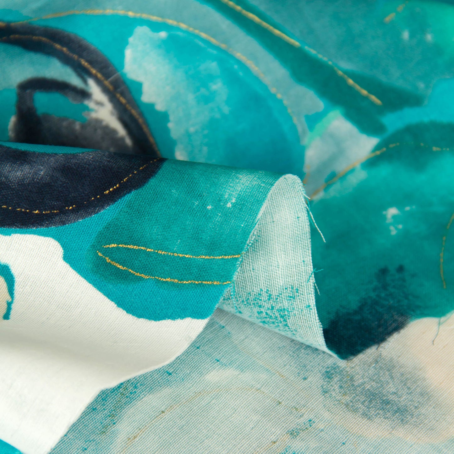 Nani Iro Double Gauze Cotton Fabric As It Is Teal by the Yard
