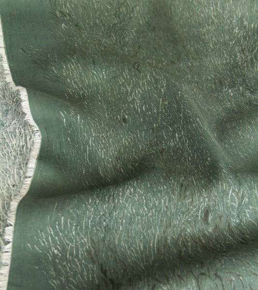 Nani IRO Brushed Cotton Linen elegant wind Darl Smoky Green by the Yard