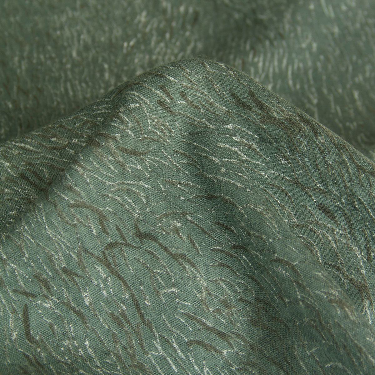 Nani IRO Brushed Cotton Linen elegant wind Darl Smoky Green by the Yard