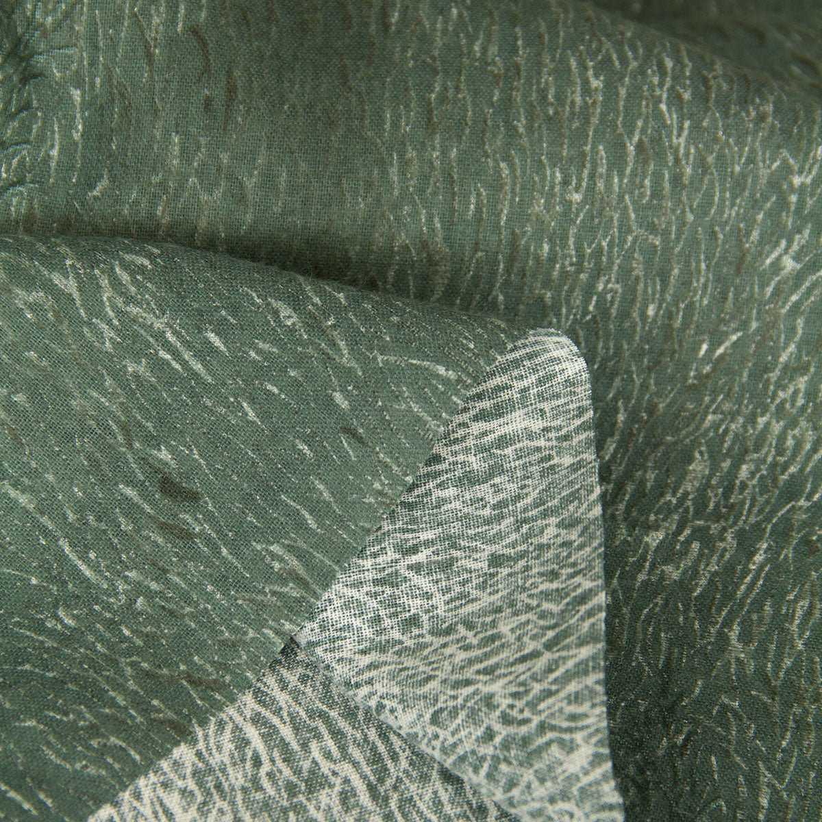 Nani IRO Brushed Cotton Linen elegant wind Darl Smoky Green by the Yard