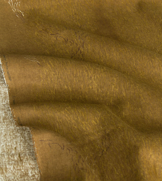 Nani IRO Brushed Cotton Linen elegant wind Brown by the Yard