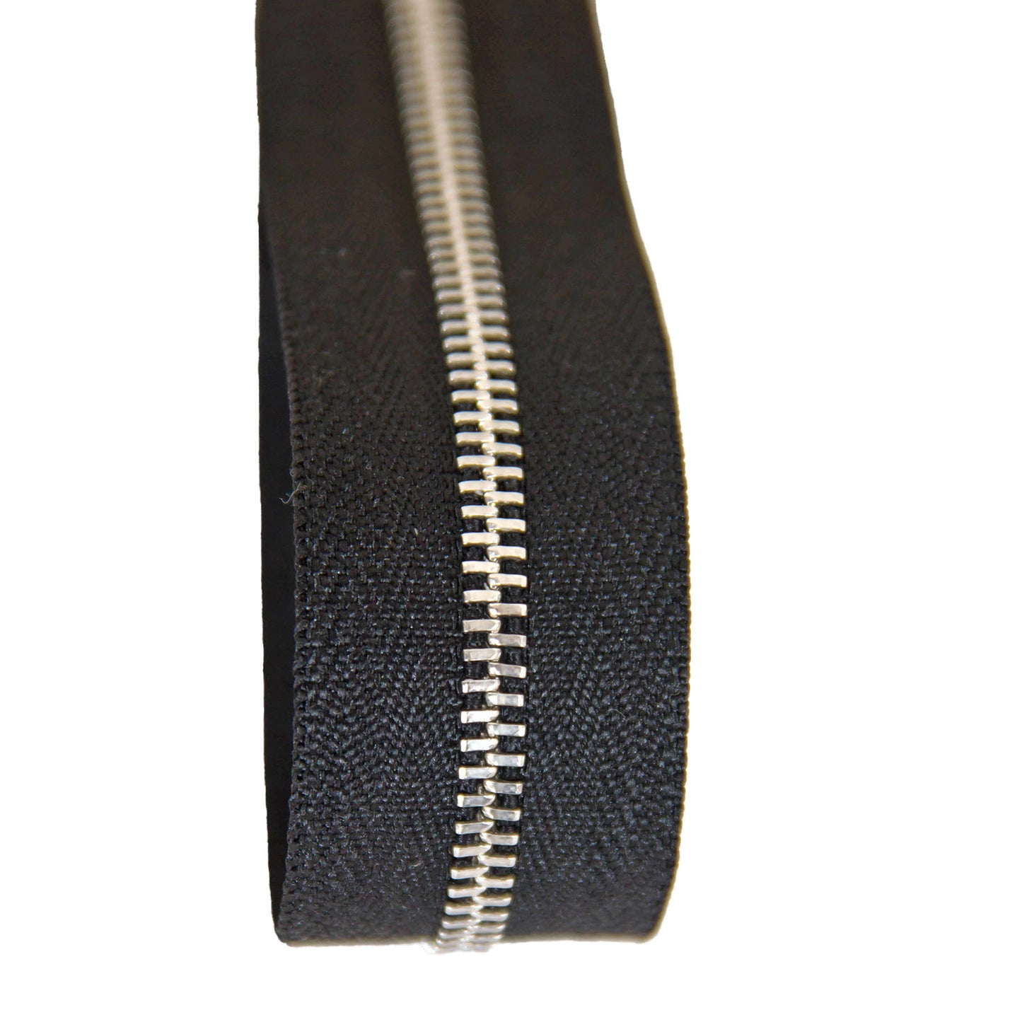 YKK Excella #3 Closed-End Metal Zippers with Silver Teeth Black