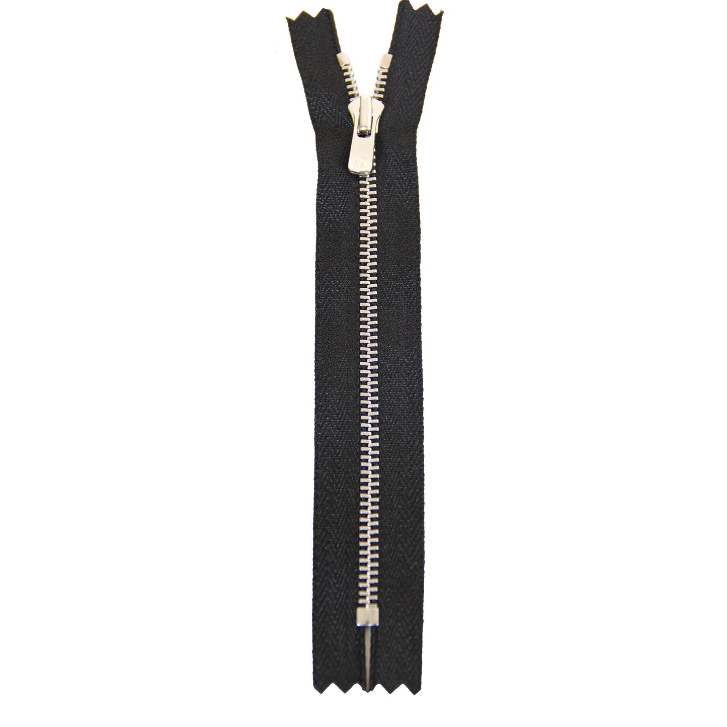 YKK Excella #3 Closed-End Metal Zippers with Silver Teeth Black