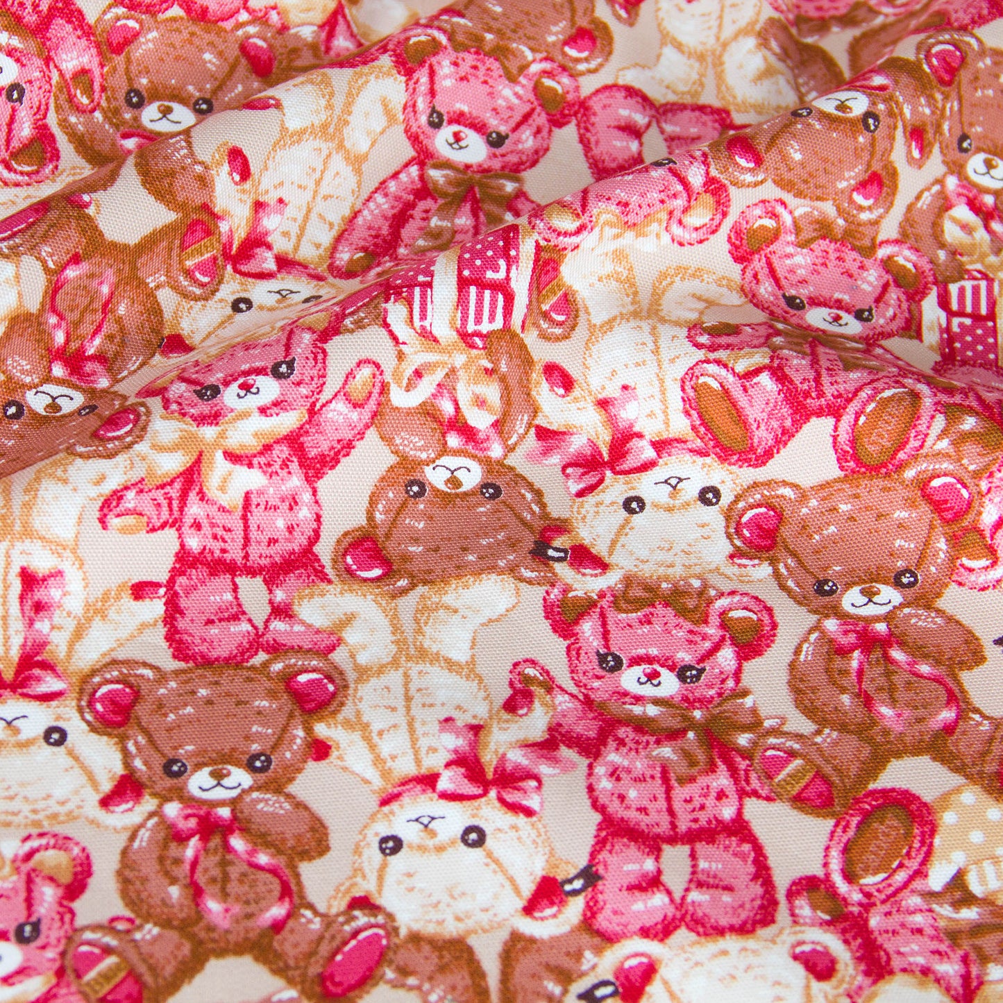 Oxford Cotton Fabric Teddy Bear Print by the Yard