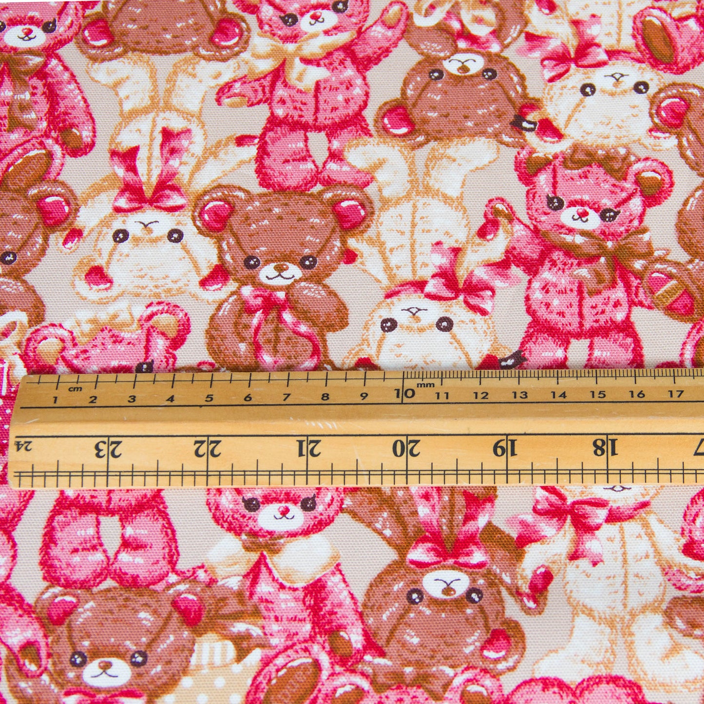 Oxford Cotton Fabric Teddy Bear Print by the Yard