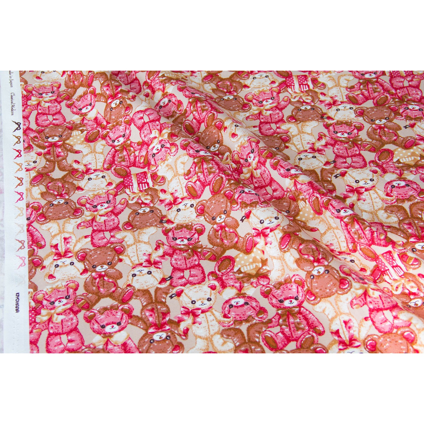 Oxford Cotton Fabric Teddy Bear Print by the Yard