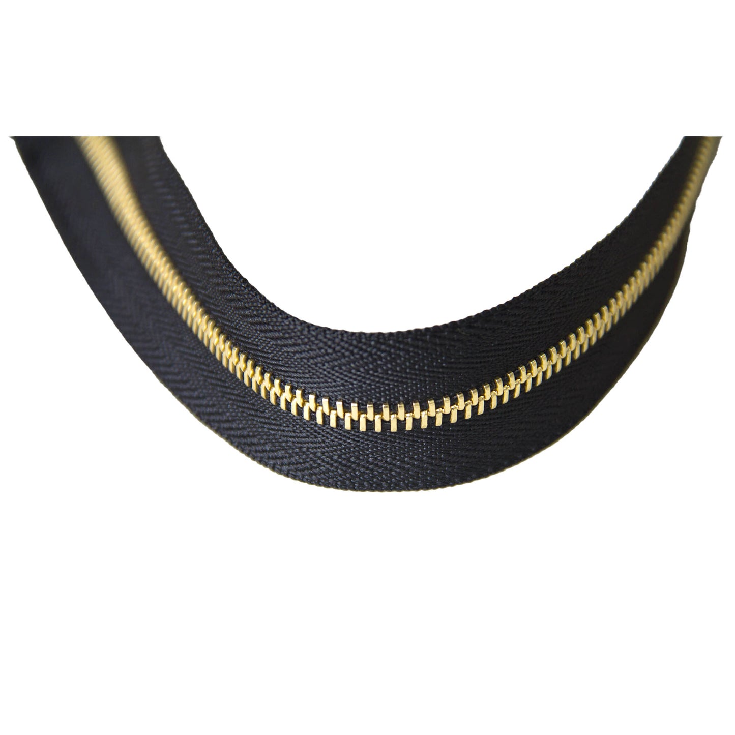 YKK Excella #3 Closed-End Metal Zippers with Gold Teeth Black