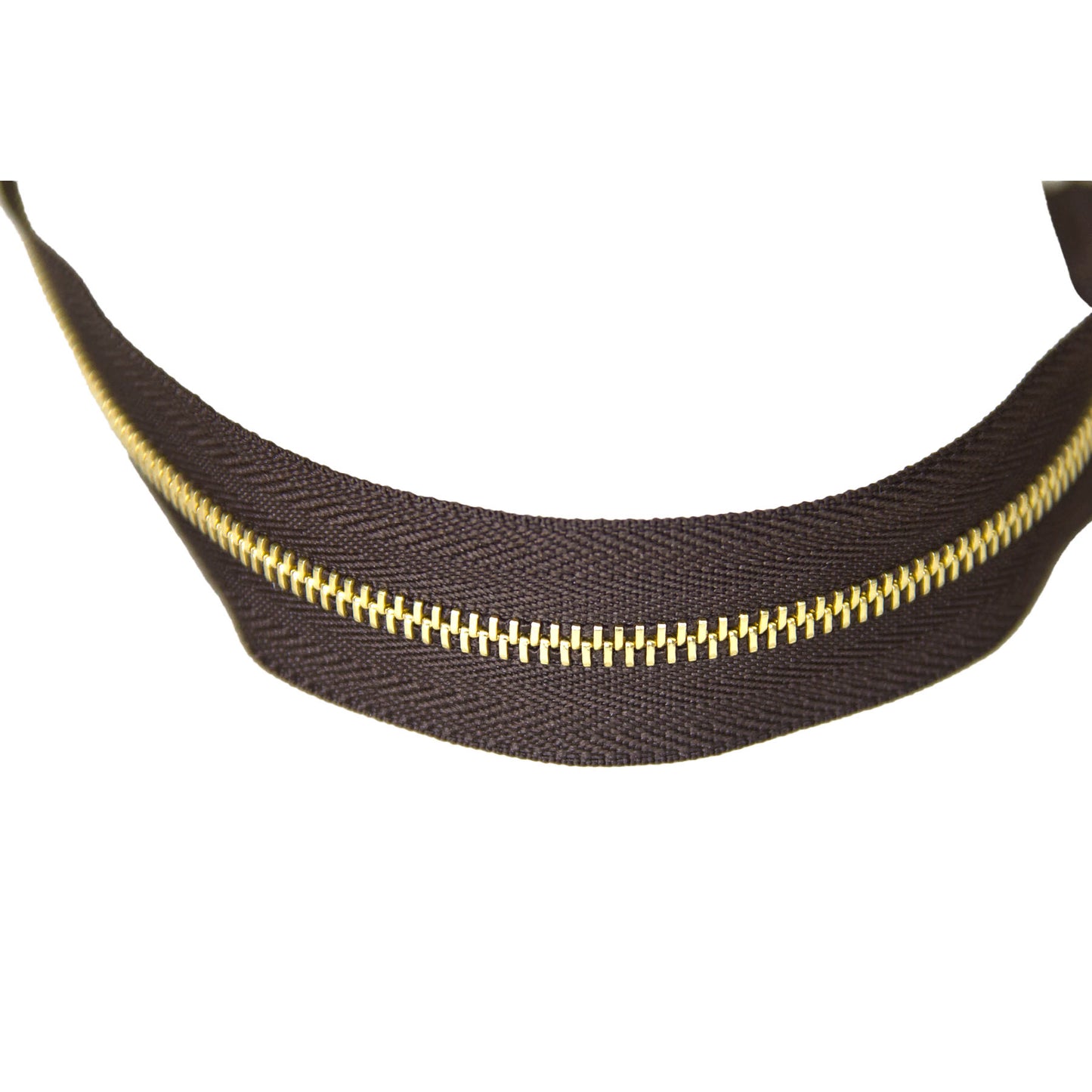 YKK Excella #3 Closed-End Metal Zippers with Gold Teeth Dark Brown