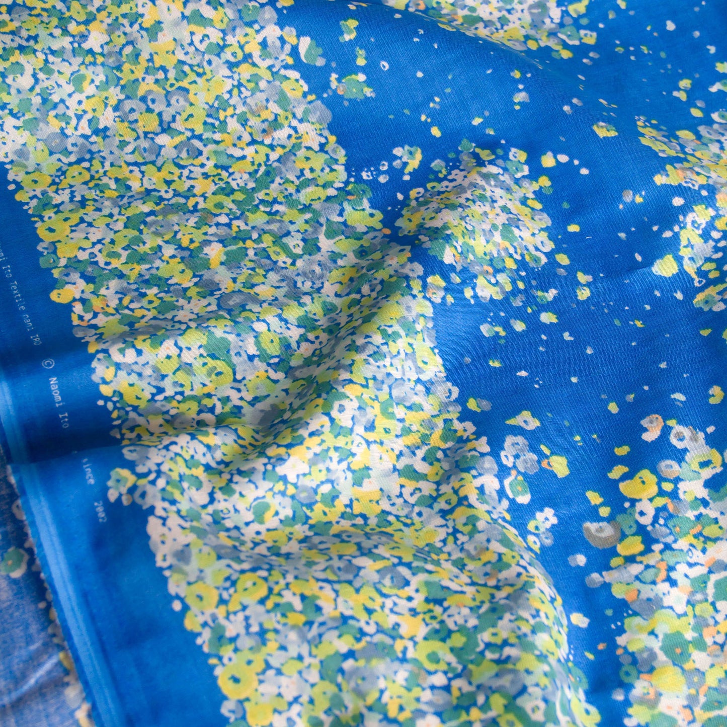 Nani Iro Double Gauze Cotton Fabric Fuwari fuwari Blue by the Yard