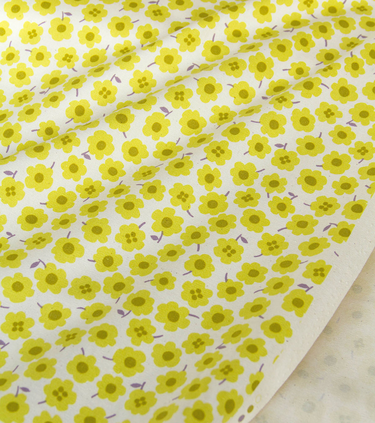 Oxford Cotton Kokka Floral Print Fabric Yellow by the Yard