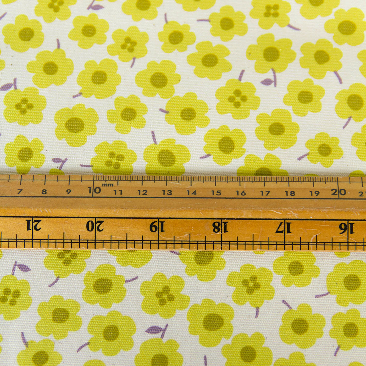 Oxford Cotton Kokka Floral Print Fabric Yellow by the Yard