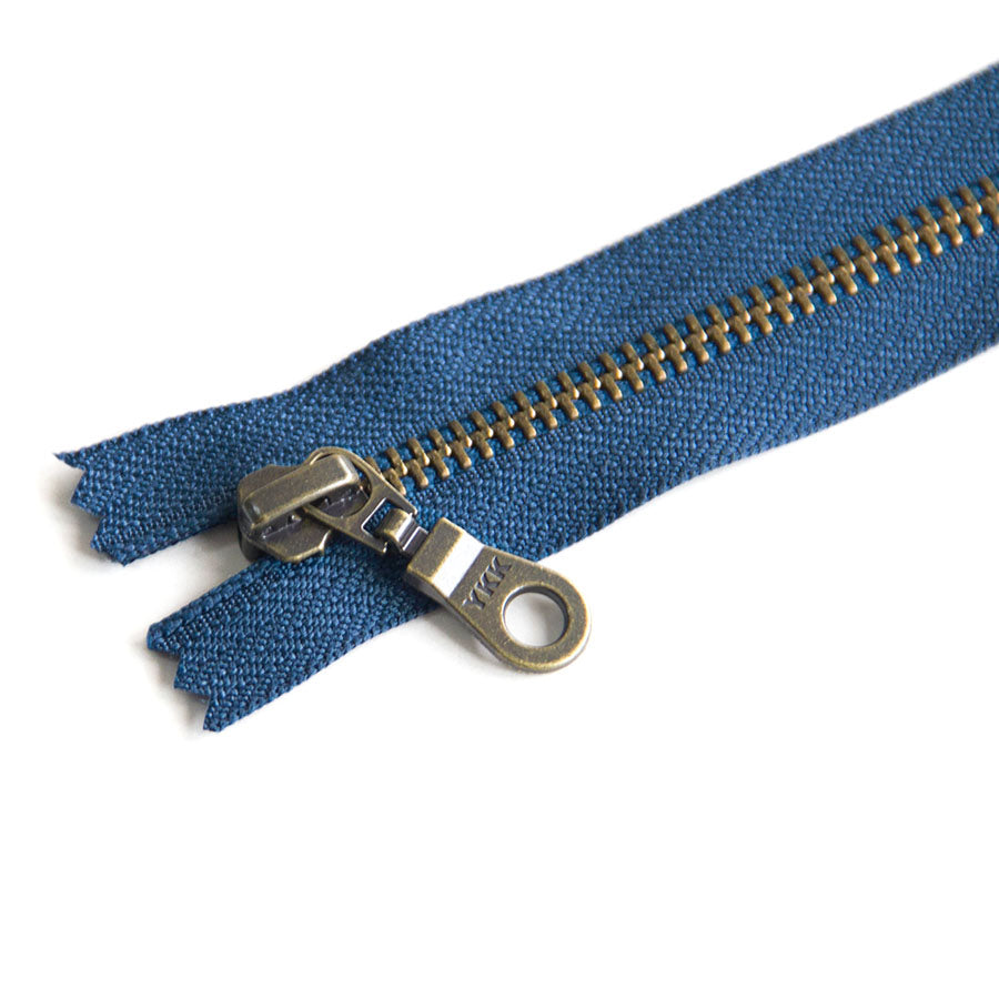 YKK #5 Closed-End Metal Zippers with Bronze Teeth for Sewing Bags & Crafts