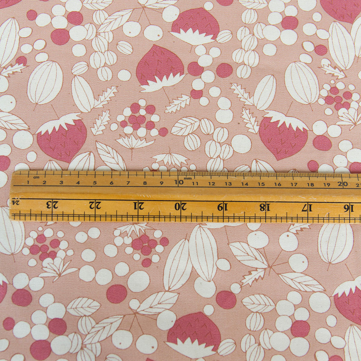 Oxford Cotton  Fabric Vintage Style Strawberry & Nut Blush Pink by the Yard
