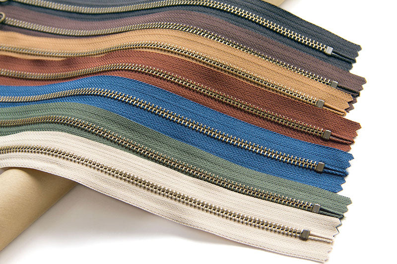 YKK #5 Closed-End Metal Zippers with Bronze Teeth for Sewing Bags