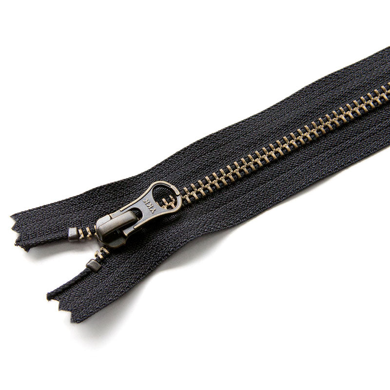 YKK #5 Closed-End Metal Zippers with Bronze Teeth for Sewing Bags