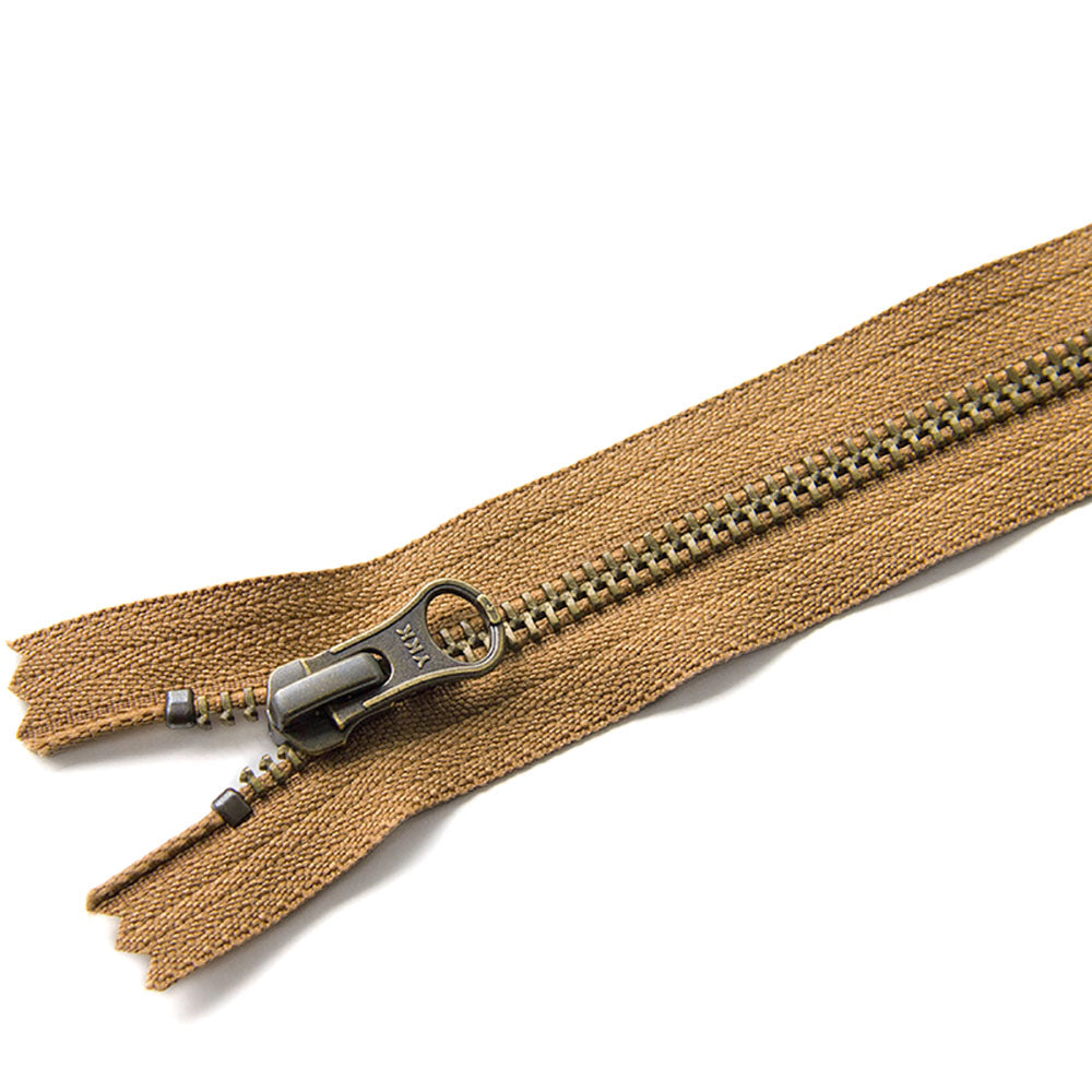 YKK #5 Closed-End Metal Zippers with Bronze Teeth for Sewing Bags