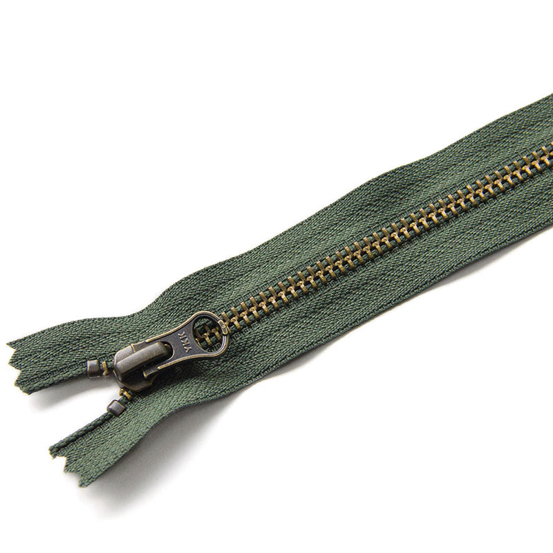 YKK #5 Closed-End Metal Zippers with Bronze Teeth for Sewing Bags