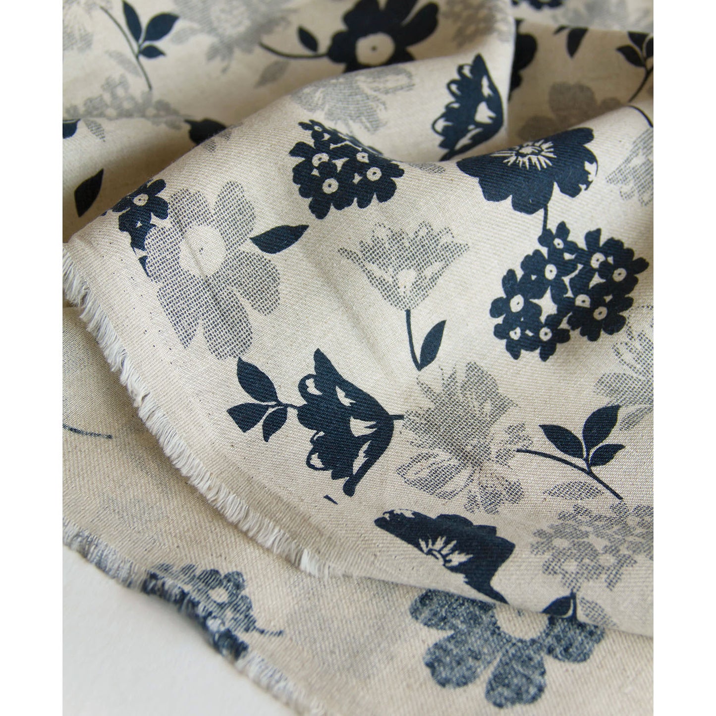 Soft Lightweight Cotton Linen Blend Fabric Vintage Style Floral by the Yard