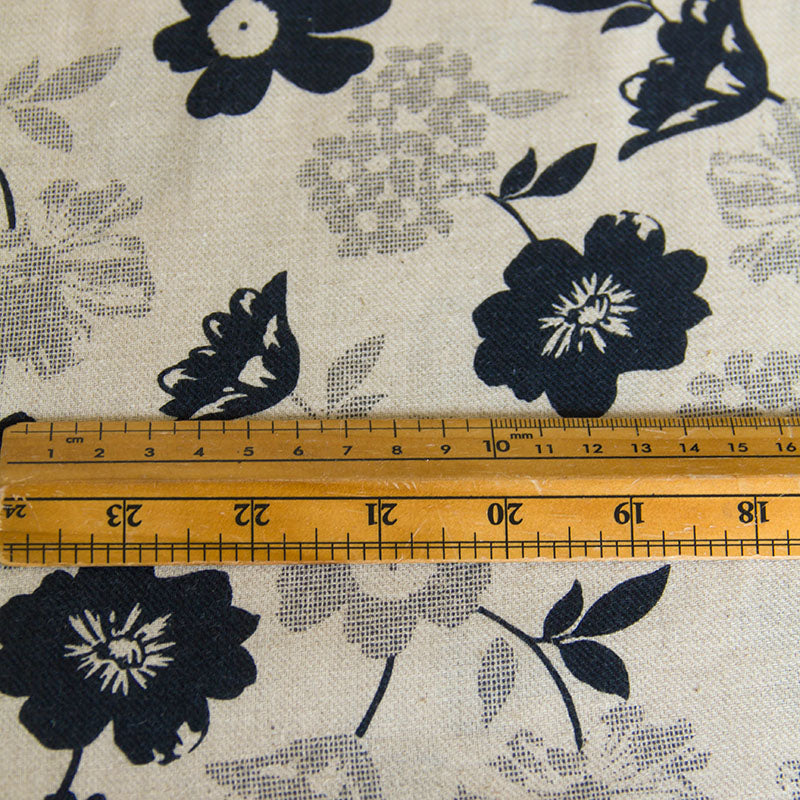 Soft Lightweight Cotton Linen Blend Fabric Vintage Style Floral by the Yard
