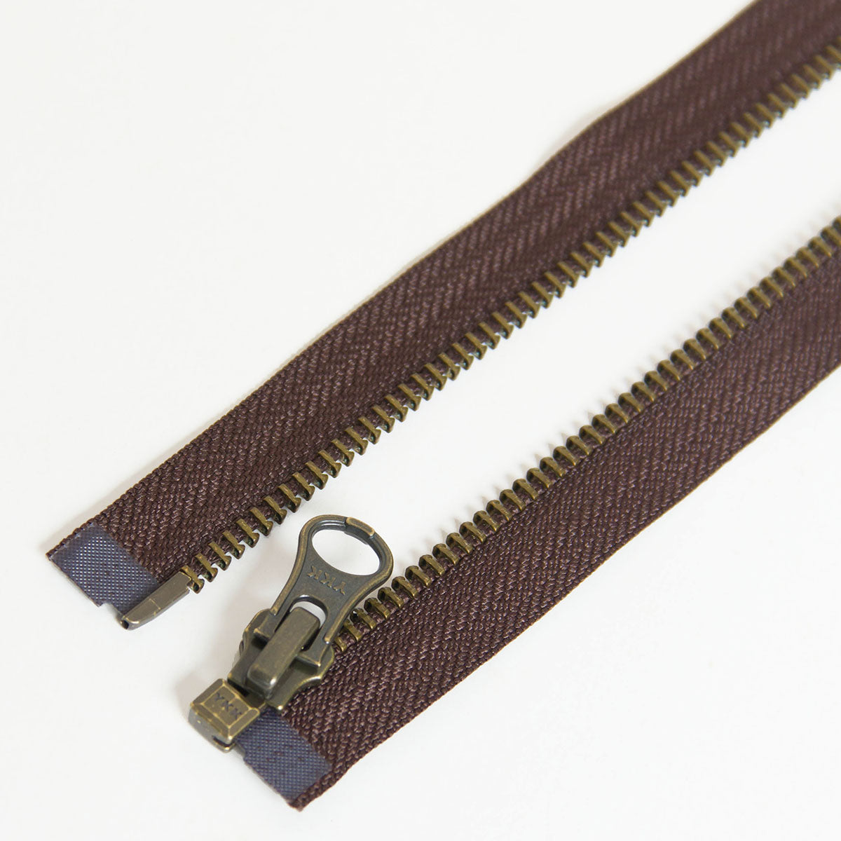 YKK #5 Open-End Metal Zipper with Bronze Teeth Separating