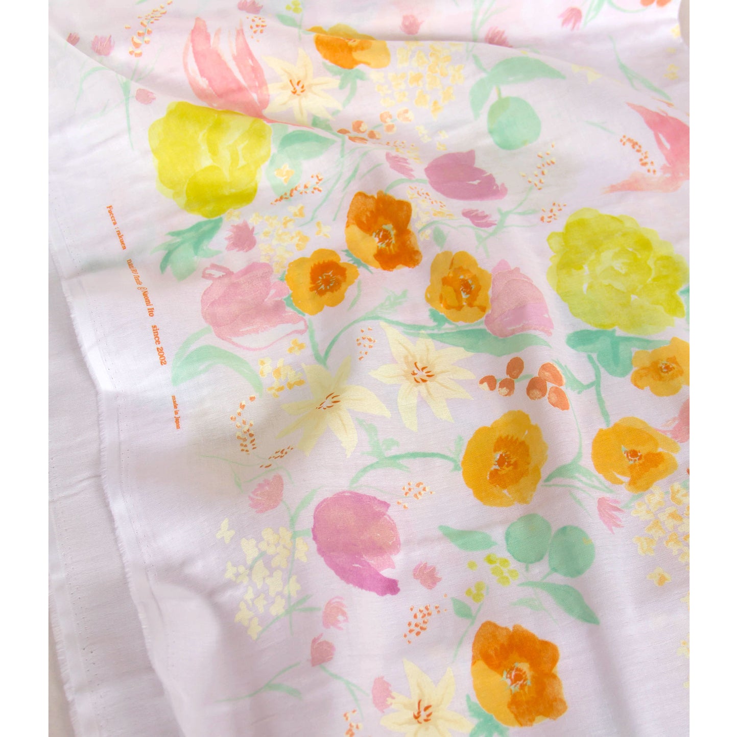 Nani Iro Double Gauze Cotton Fabric Fuccra rakuen Light Pink by the Yard