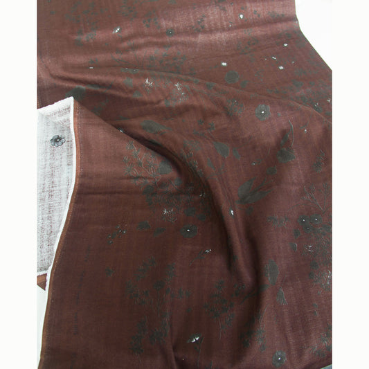 Nani Iro Double Gauze Cotton Fabric Jardin Dark Brown by the Yard