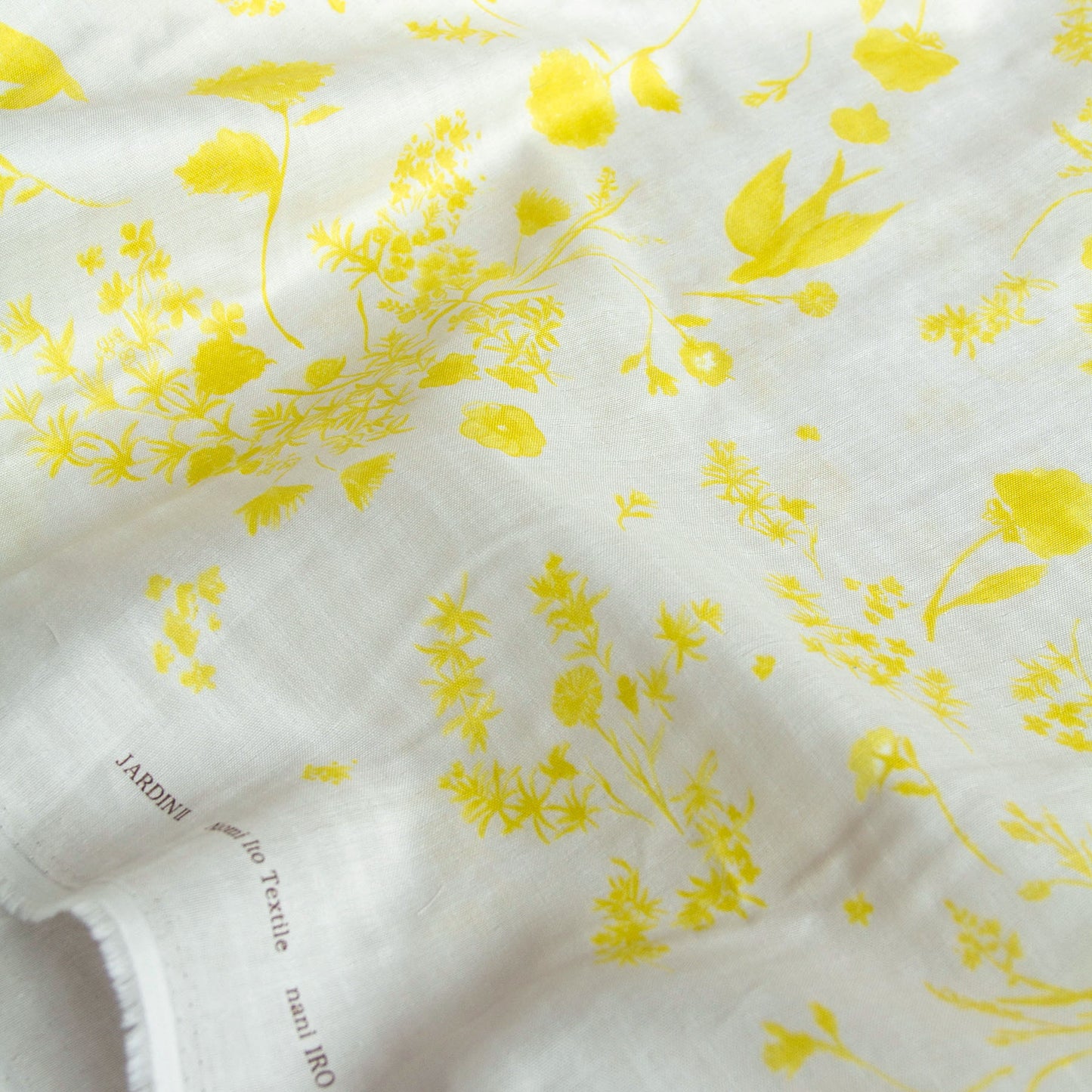 Nani Iro Double Gauze Cotton Fabric Jardin II Ivory by the Yard