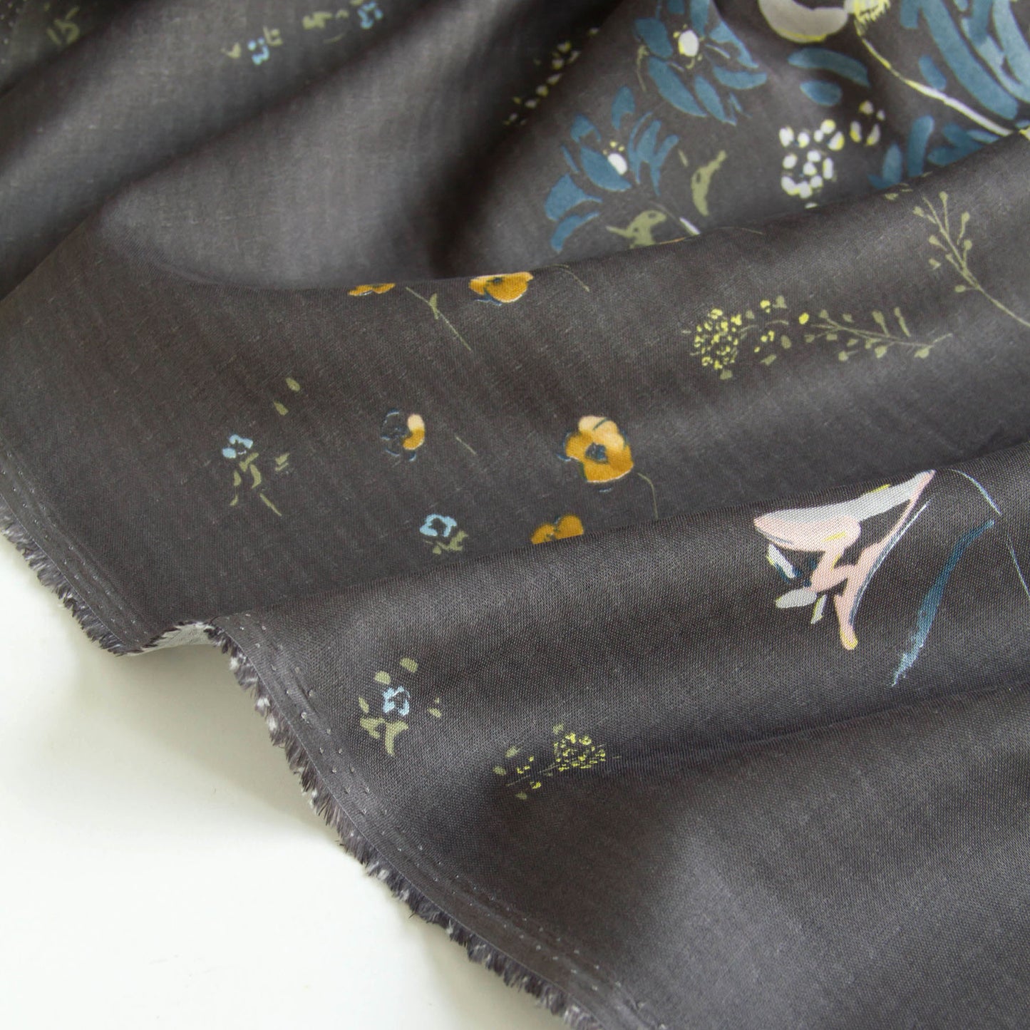 Nani Iro Double Gauze Cotton Fabric Peace Carbon Black by the Yard