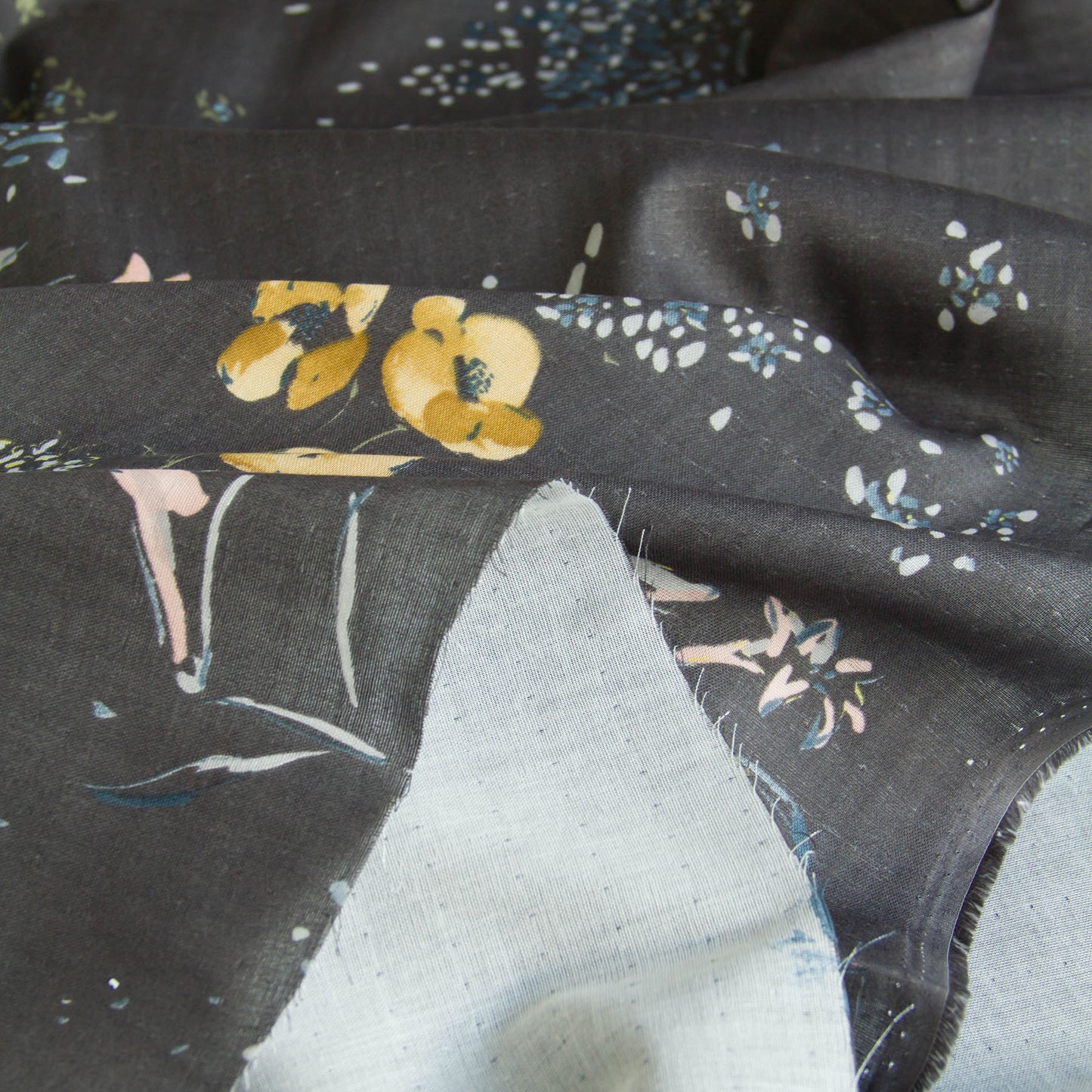 Nani Iro Double Gauze Cotton Fabric Peace Carbon Black by the Yard