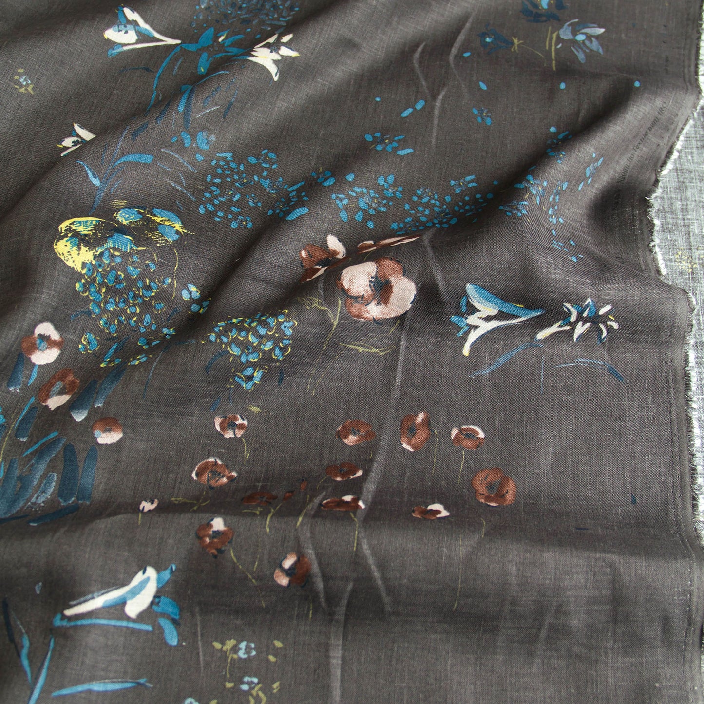 Nani IRO Japanese Linen Fabric Peace Carbon Black by the Yard