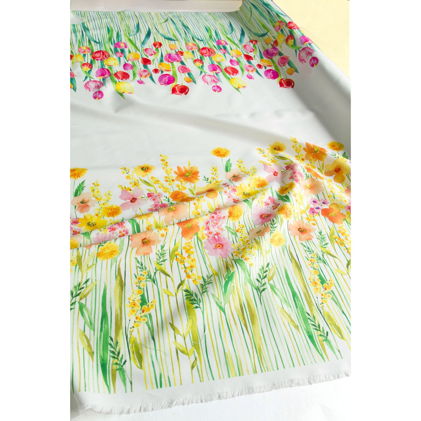 Cotton Fabric Watercolor Flowers for Dress DIY Sewing by the Yard