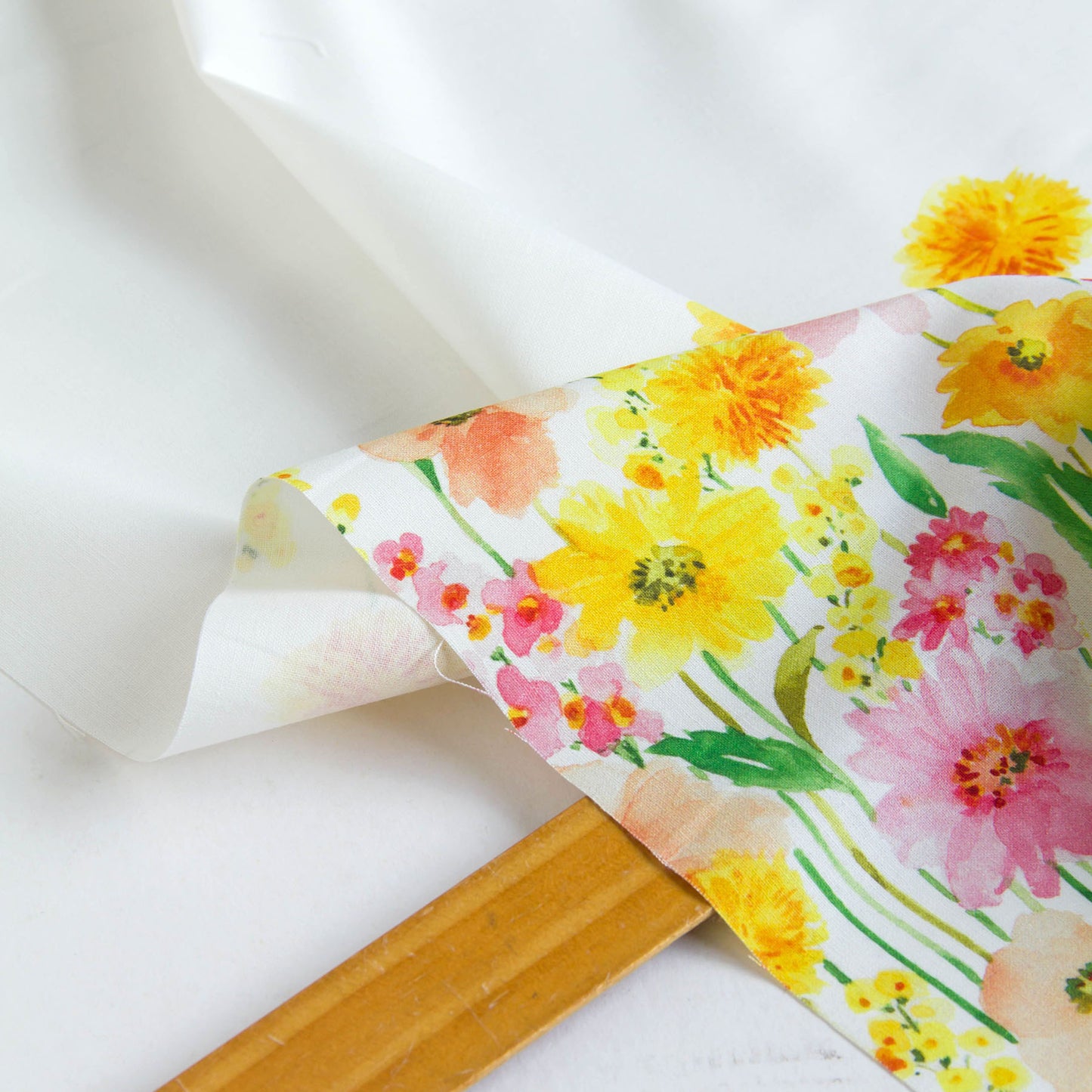 Cotton Fabric Watercolor Flowers for Dress DIY Sewing by the Yard