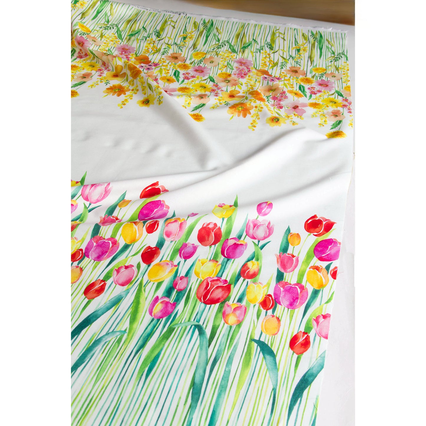 Cotton Fabric Watercolor Flowers for Dress DIY Sewing by the Yard