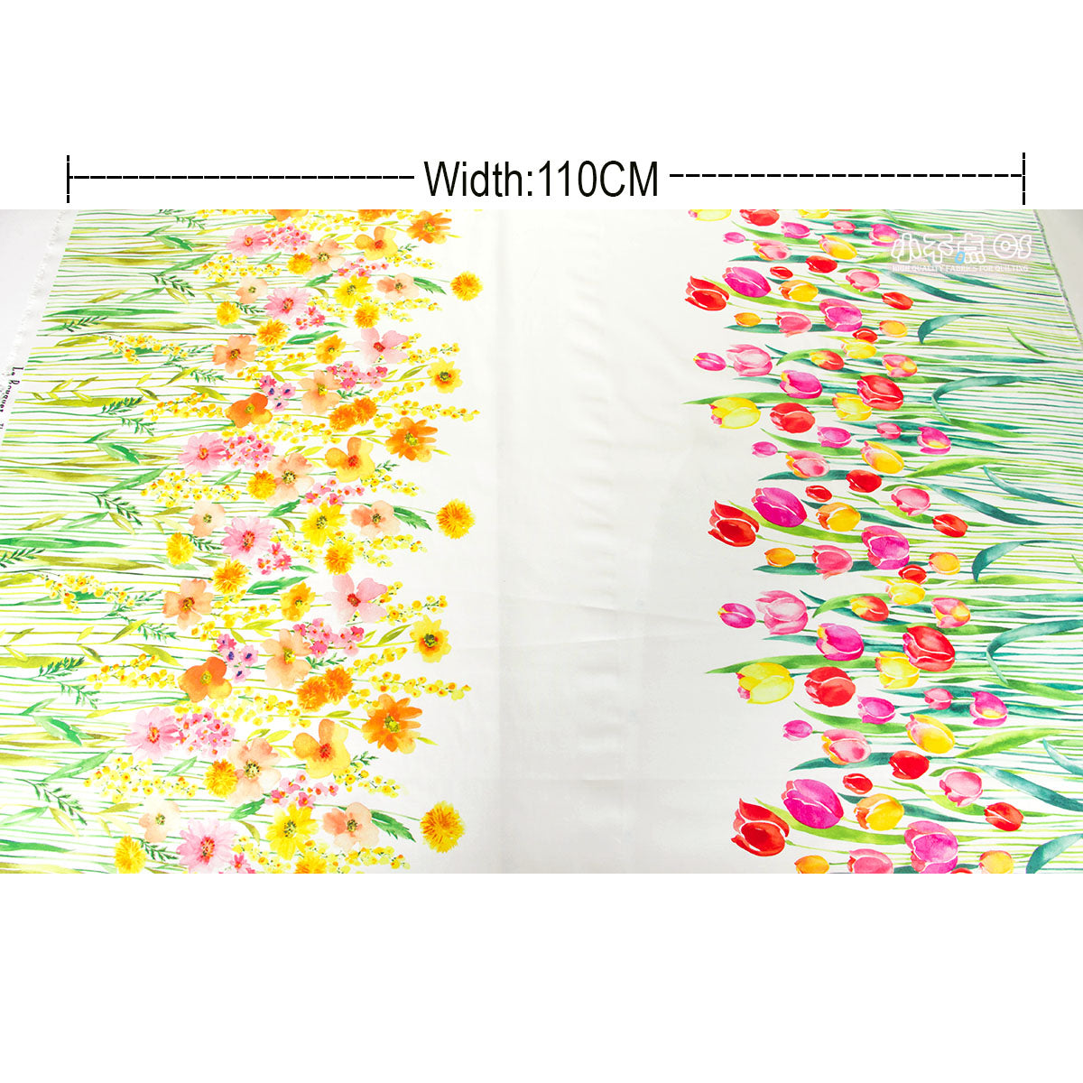 Cotton Fabric Watercolor Flowers for Dress DIY Sewing by the Yard