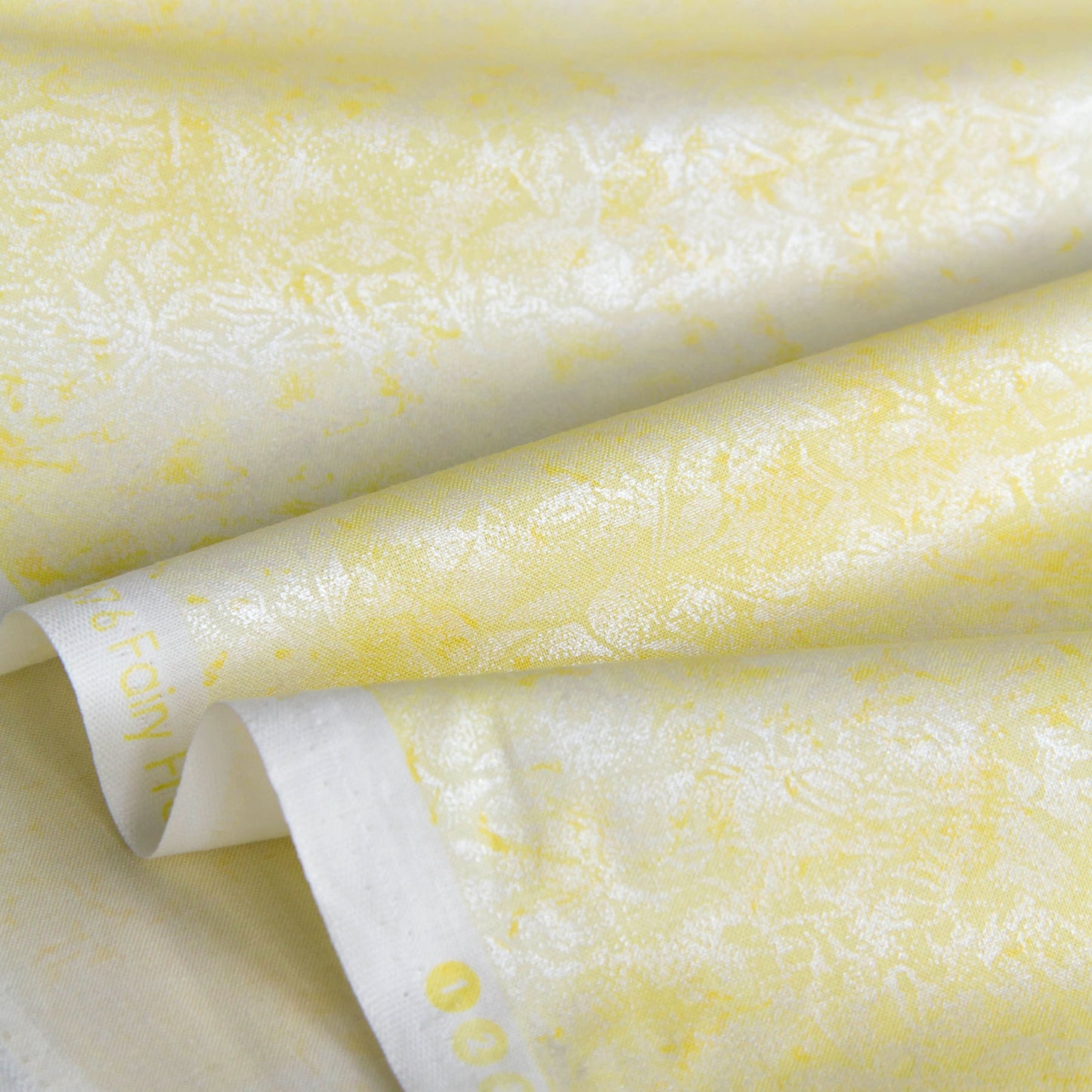 Cotton Fabric Shimmer Fairy Frost Yellow by the Yard