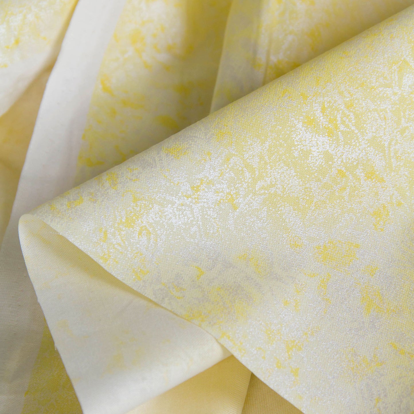 Cotton Fabric Shimmer Fairy Frost Yellow by the Yard