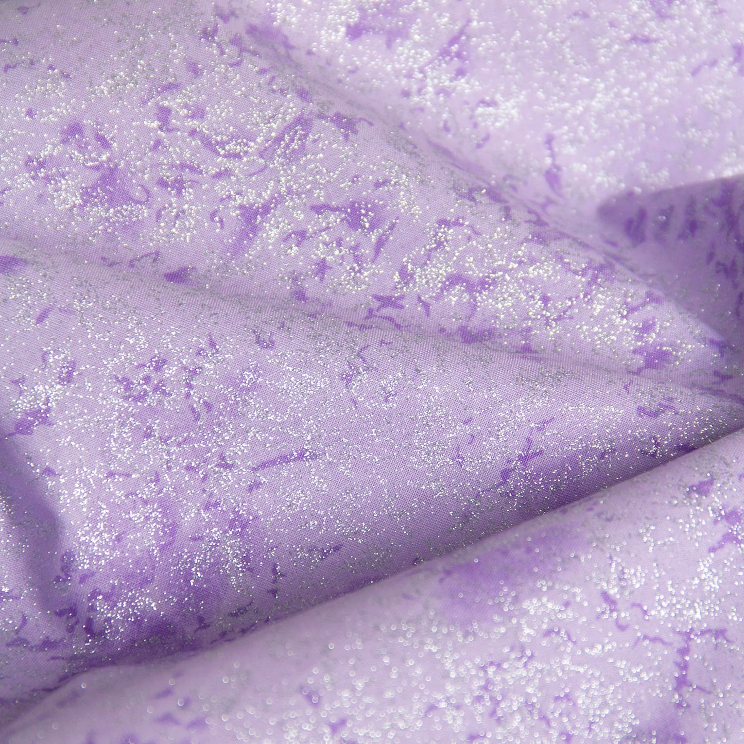 Cotton Fabric with Silver Glitter Purple by the Yard