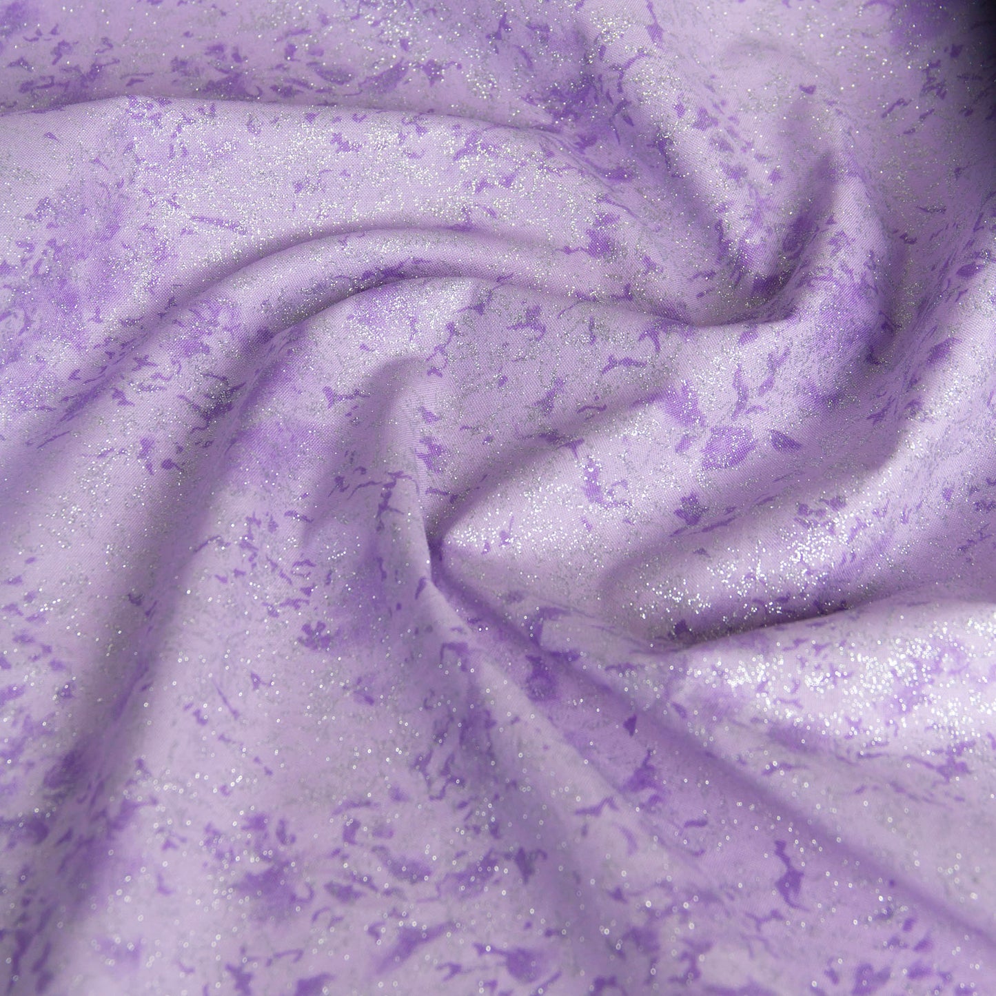 Cotton Fabric with Silver Glitter Purple by the Yard