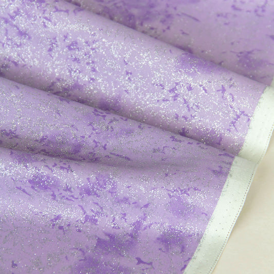 Cotton Fabric with Silver Glitter Purple by the Yard