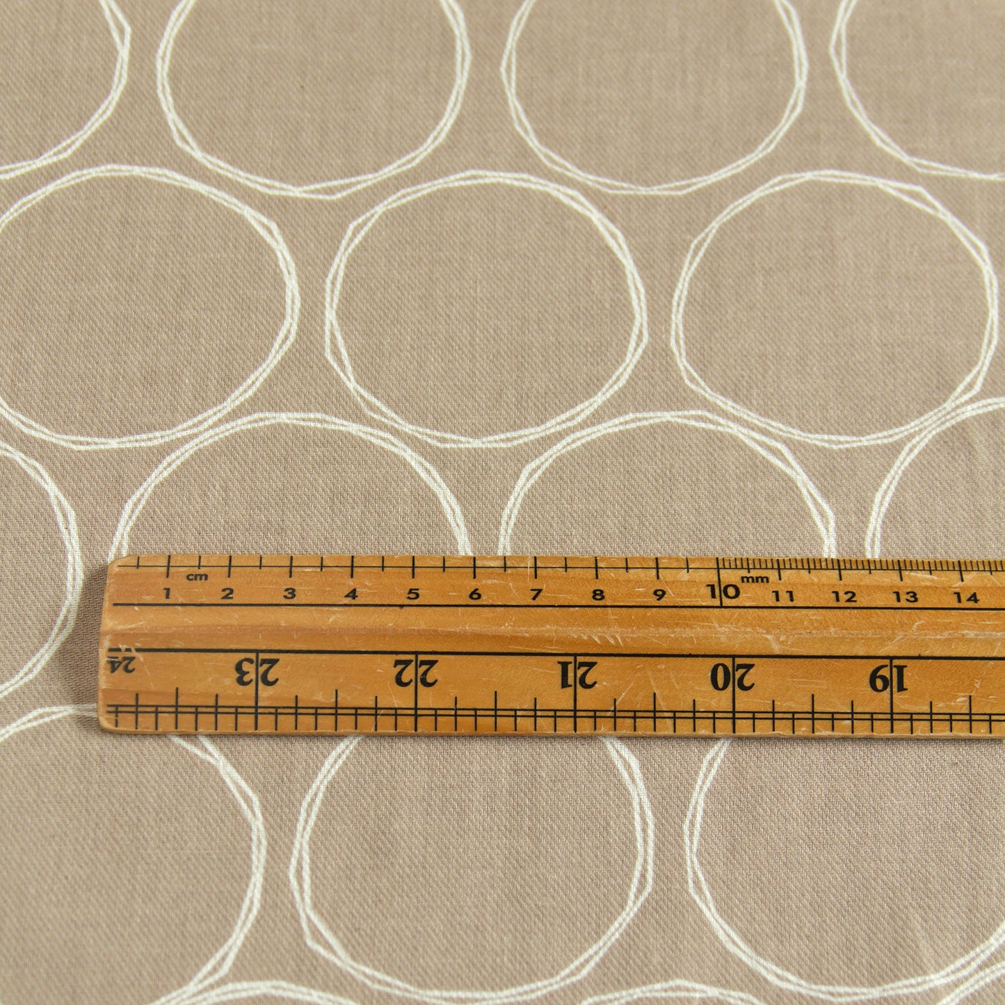 Soft Cotton Linen Fabric Hand-Drawn Circles Taupe by the Yard