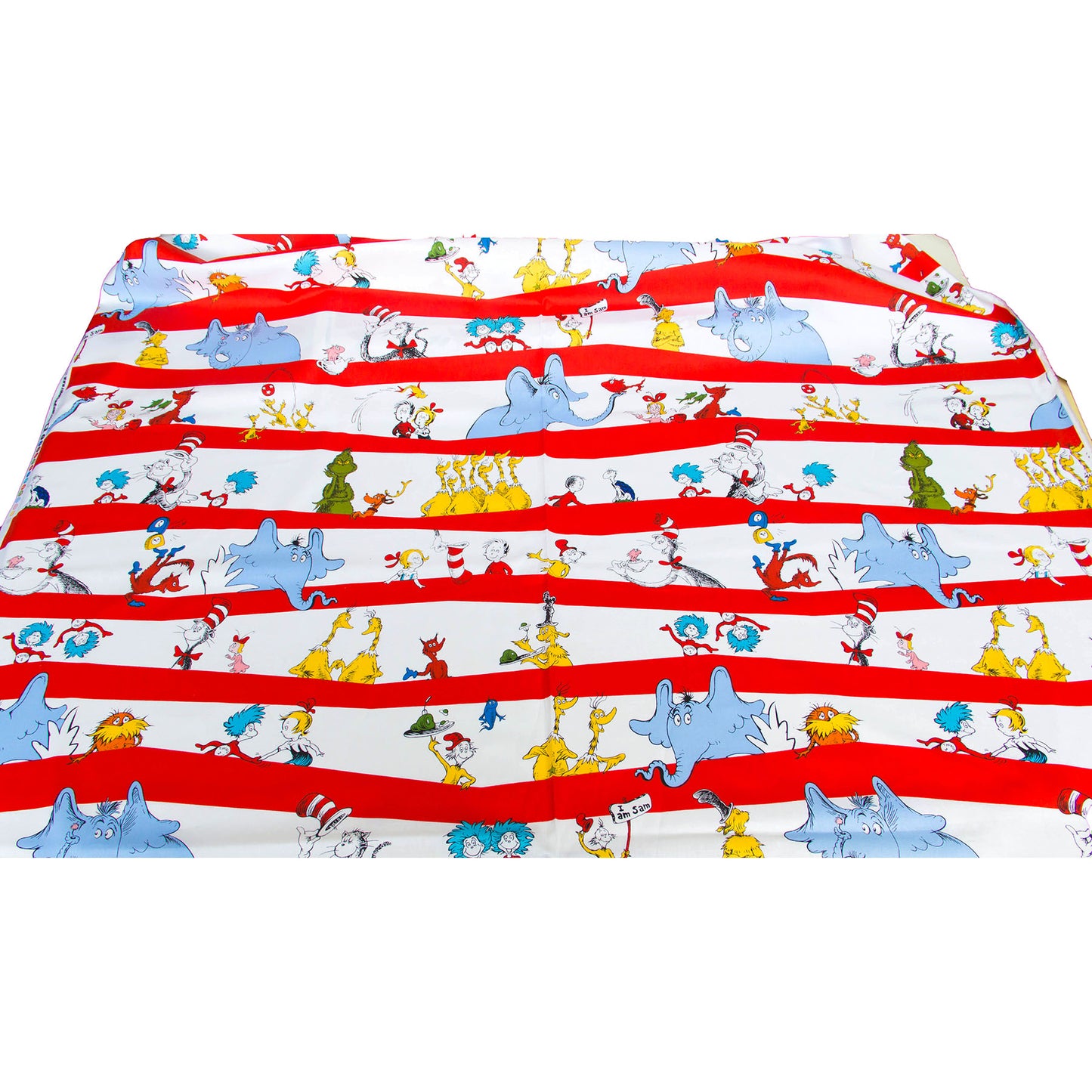 Cartoon Print Cotton Fabric Red by the Yard
