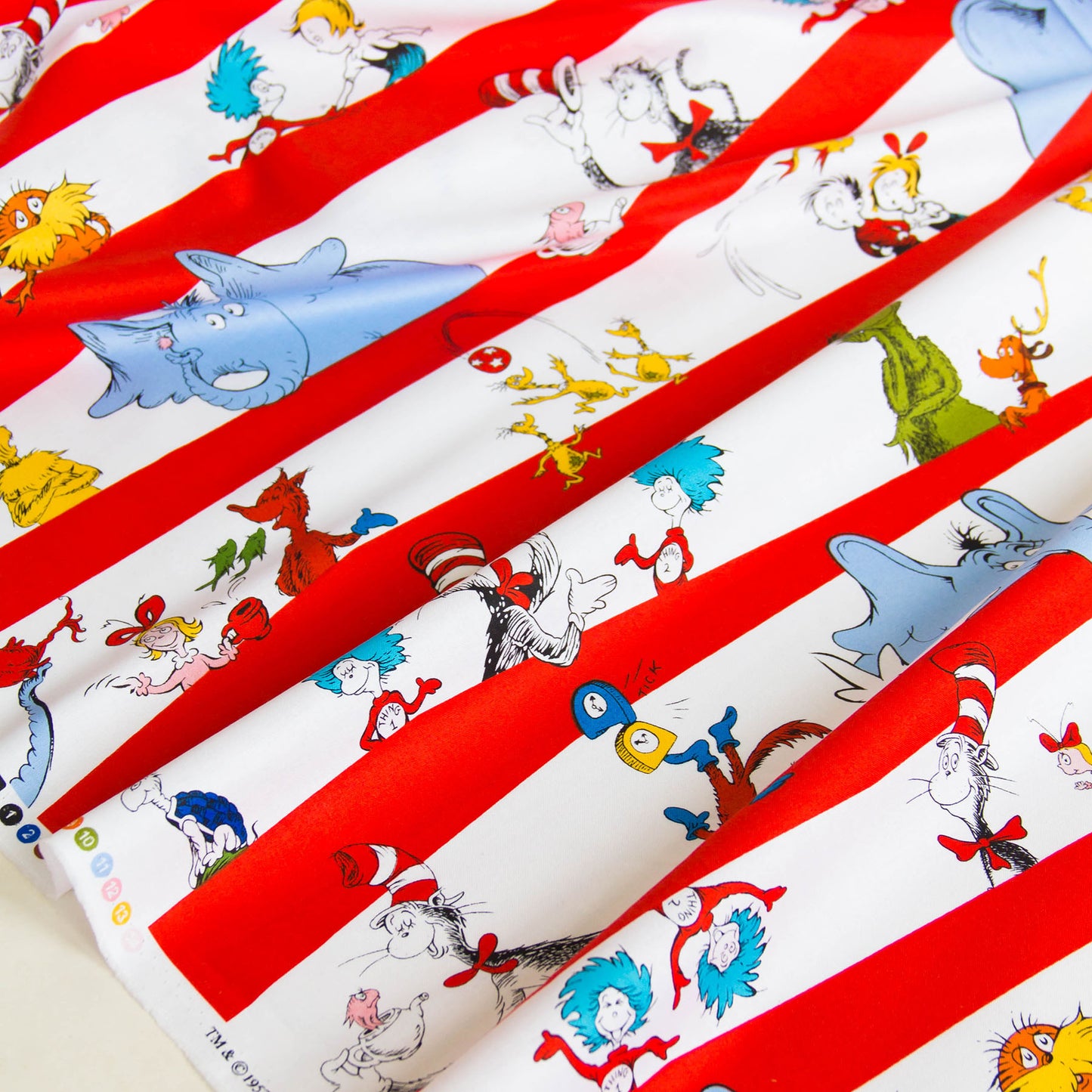 Cartoon Print Cotton Fabric Red by the Yard