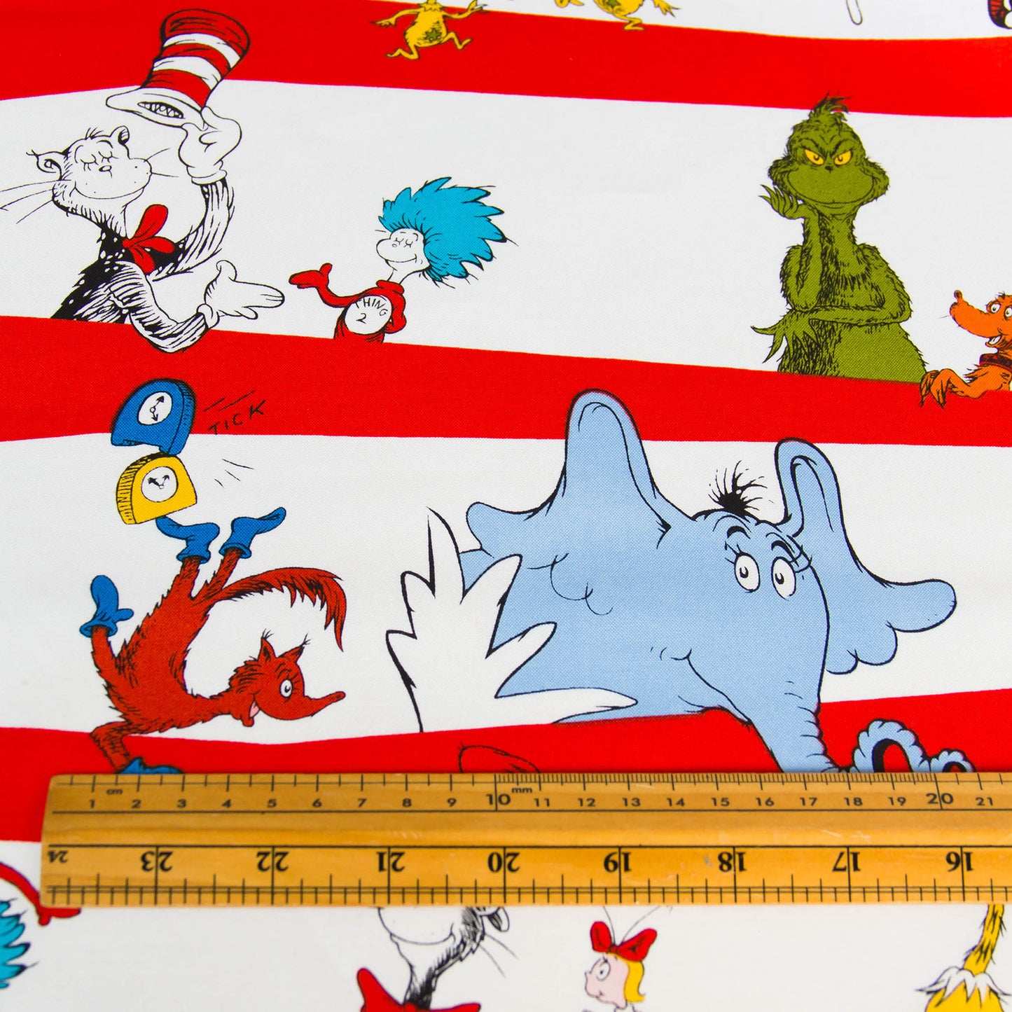 Cartoon Print Cotton Fabric Red by the Yard